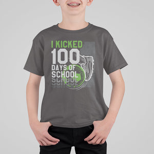 I Kicked 100 Days Of School Soccer Player T Shirt For Kid TS09 Dark Chocolate Printyourwear