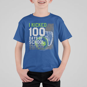 I Kicked 100 Days Of School Soccer Player T Shirt For Kid TS09 Royal Blue Printyourwear