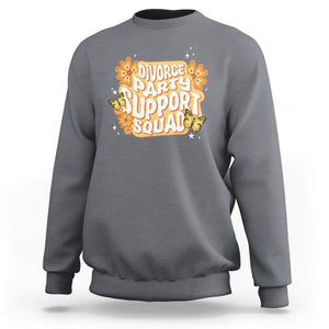 Divorce Party Support Squad Sweatshirt TS09 Charcoal Printyourwear
