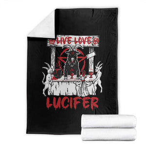 Halloween Satan Throw Blanket Live Love Lucifer Demon TS09 Black Print Your Wear