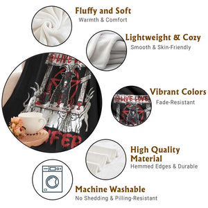 Halloween Satan Throw Blanket Live Love Lucifer Demon TS09 Print Your Wear