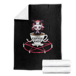 Funny Halloween Coffee Lover Throw Blanket Satan I Like My Coffee TS09 Black Print Your Wear