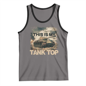 This Is My Tank Top Tank Top Funny Military Pun TS09 Deep Heather Black Print Your Wear