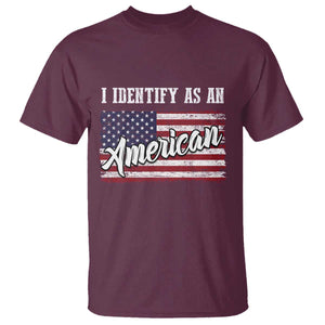 American Patriotic T Shirt I IDentify As An American TS09 Maroon Print Your Wear