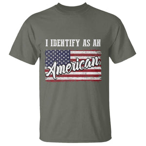 American Patriotic T Shirt I IDentify As An American TS09 Military Green Print Your Wear
