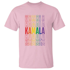 Harris Supporter T Shirt Kamala LGBTQ Rights Rainbow TS09 Light Pink Print Your Wear