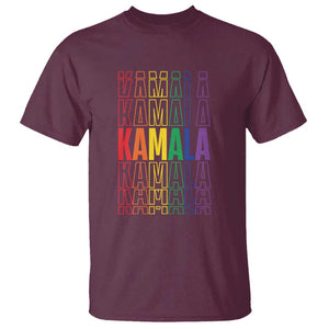 Harris Supporter T Shirt Kamala LGBTQ Rights Rainbow TS09 Maroon Print Your Wear