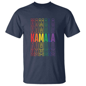 Harris Supporter T Shirt Kamala LGBTQ Rights Rainbow TS09 Navy Print Your Wear