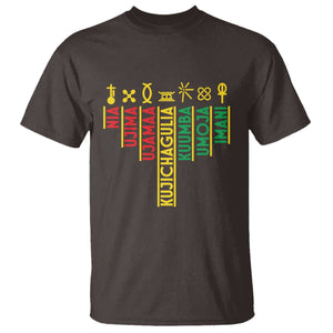 African American 7 Principles Of Kwanzaa T Shirt TS09 Dark Chocolate Print Your Wear