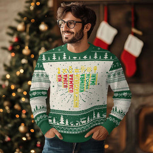 African American 7 Principles Of Kwanzaa Ugly Christmas Sweater TS09 Green Print Your Wear