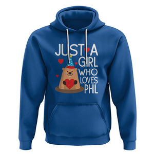Cute Groundhog Just A Girl Who Loves Phil Hoodie TS09 Royal Blue Printyourwear