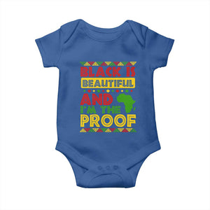 Black History Month Baby Onesie Black Is Beautiful And I'm The Proof TS09 Royal Blue Print Your Wear