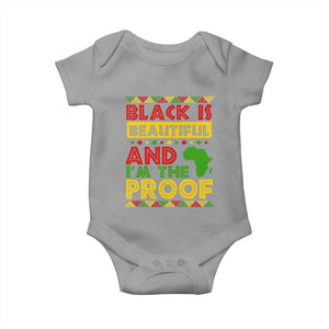 Black History Month Baby Onesie Black Is Beautiful And I'm The Proof TS09 Sport Gray Print Your Wear
