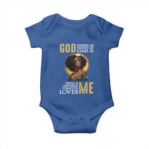African Women Pride Baby Onesie God Designed Created Blessed Me Black History Month TS09 Royal Blue Print Your Wear