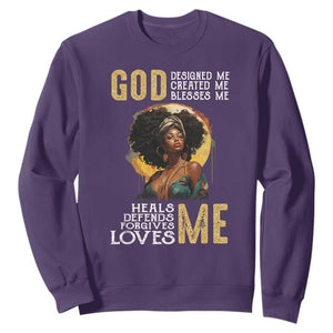 Black History Month Sweatshirt African Women God Designed Created Blessed Me TS09 Purple Printyourwear