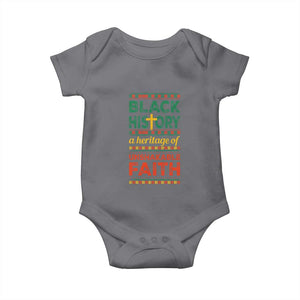 Black History Month Baby Onesie A Heritage Of Unshakeable Faith Christian TS09 Charcoal Print Your Wear