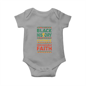 Black History Month Baby Onesie A Heritage Of Unshakeable Faith Christian TS09 Sport Gray Print Your Wear