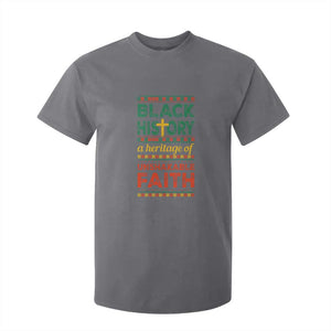 Black History Month T Shirt For Kid A Heritage Of Unshakeable Faith Christian TS09 Charcoal Print Your Wear