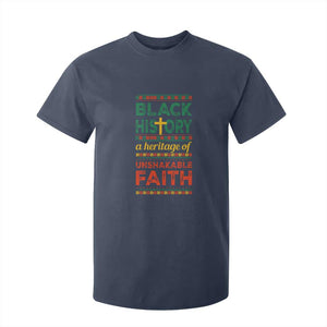 Black History Month T Shirt For Kid A Heritage Of Unshakeable Faith Christian TS09 Navy Print Your Wear