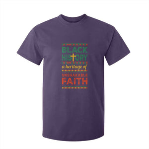 Black History Month T Shirt For Kid A Heritage Of Unshakeable Faith Christian TS09 Purple Print Your Wear