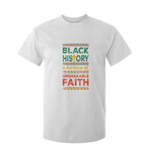 Black History Month T Shirt For Kid A Heritage Of Unshakeable Faith Christian TS09 White Print Your Wear