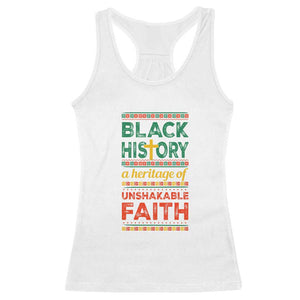 Black History Month Racerback Tank Top A Heritage Of Unshakeable Faith Christian TS09 White Print Your Wear