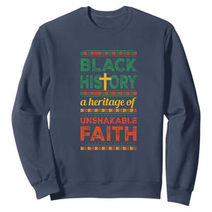 Black History Month Sweatshirt A Heritage Of Unshakeable Faith Christian BLM TS09 Navy Printyourwear