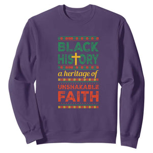 Black History Month Sweatshirt A Heritage Of Unshakeable Faith Christian BLM TS09 Purple Printyourwear