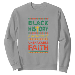 Black History Month Sweatshirt A Heritage Of Unshakeable Faith Christian BLM TS09 Sport Gray Printyourwear