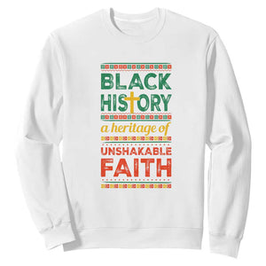Black History Month Sweatshirt A Heritage Of Unshakeable Faith Christian BLM TS09 White Printyourwear