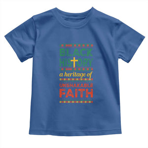 Black History Month Toddler T Shirt A Heritage Of Unshakeable Faith Christian TS09 Royal Blue Print Your Wear