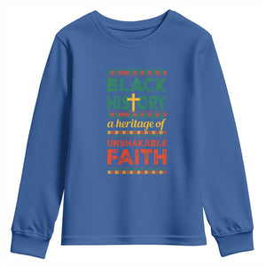 Black History Month Youth Sweatshirt A Heritage Of Unshakeable Faith Christian TS09 Royal Blue Print Your Wear