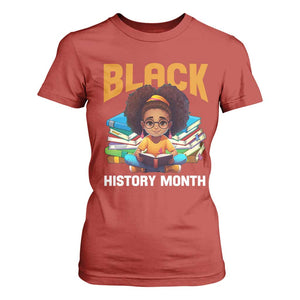 Black History Month T Shirt For Women African Girl Reading Book Black Educated Educator TS09 Red Print Your Wear