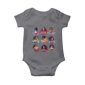 Black History Month Baby Onesie Reading Book African Smart Melanin Women Girls TS09 Charcoal Print Your Wear