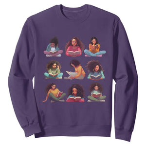 Black History Month Sweatshirt Reading Book African Melanin Women Girls TS09 Purple Printyourwear