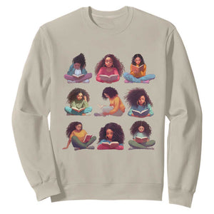 Black History Month Sweatshirt Reading Book African Melanin Women Girls TS09 Sand Printyourwear