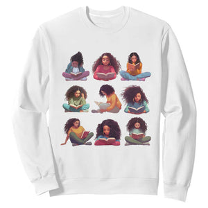 Black History Month Sweatshirt Reading Book African Melanin Women Girls TS09 White Printyourwear