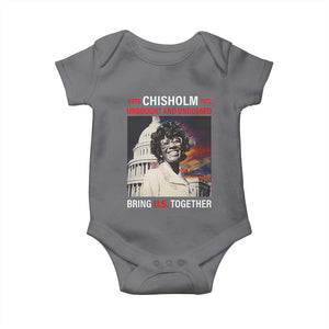 Shirley Chisholm Baby Onesie Unbought And Unbossed Bring U.S. Together BHM Melanin TS09 Charcoal Print Your Wear