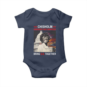 Shirley Chisholm Baby Onesie Unbought And Unbossed Bring U.S. Together BHM Melanin TS09 Navy Print Your Wear