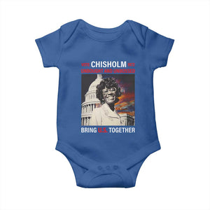 Shirley Chisholm Baby Onesie Unbought And Unbossed Bring U.S. Together BHM Melanin TS09 Royal Blue Print Your Wear