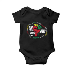 Black Civil Rights Baby Onesie Dream Like Martin Write Like Maya Fight Like Macolm Lead Like Harriet Speak Like Fredrick TS09 Black Print Your Wear