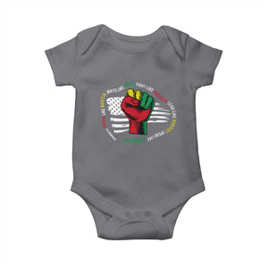 Black Civil Rights Baby Onesie Dream Like Martin Write Like Maya Fight Like Macolm Lead Like Harriet Speak Like Fredrick TS09 Charcoal Print Your Wear