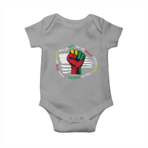 Black Civil Rights Baby Onesie Dream Like Martin Write Like Maya Fight Like Macolm Lead Like Harriet Speak Like Fredrick TS09 Sport Gray Print Your Wear