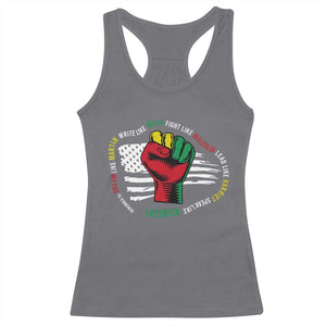 Black Civil Rights Racerback Tank Top Dream Like Martin Write Like Maya Fight Like Macolm Lead Like Harriet Speak Like Fredrick TS09 Charcoal Print Your Wear