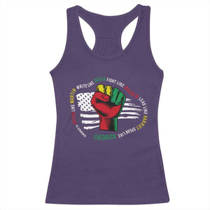 Black Civil Rights Racerback Tank Top Dream Like Martin Write Like Maya Fight Like Macolm Lead Like Harriet Speak Like Fredrick TS09 Purple Print Your Wear