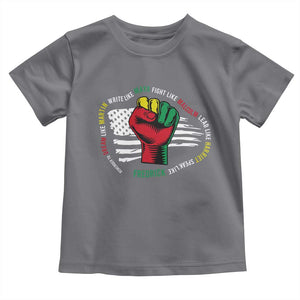 Black Civil Rights Toddler T Shirt Dream Like Martin Write Like Maya Fight Like Macolm Lead Like Harriet Speak Like Fredrick TS09 Charcoal Print Your Wear