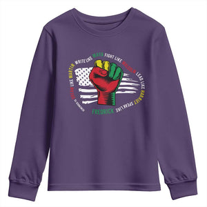 Black Civil Rights Youth Sweatshirt Dream Like Martin Write Like Maya Fight Like Macolm Lead Like Harriet Speak Like Fredrick TS09 Purple Print Your Wear