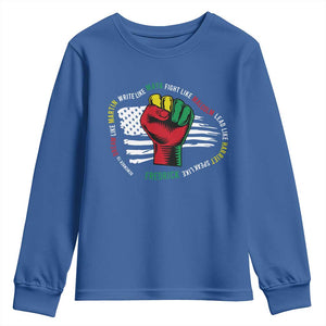Black Civil Rights Youth Sweatshirt Dream Like Martin Write Like Maya Fight Like Macolm Lead Like Harriet Speak Like Fredrick TS09 Royal Blue Print Your Wear