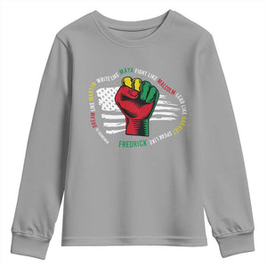 Black Civil Rights Youth Sweatshirt Dream Like Martin Write Like Maya Fight Like Macolm Lead Like Harriet Speak Like Fredrick TS09 Sport Gray Print Your Wear