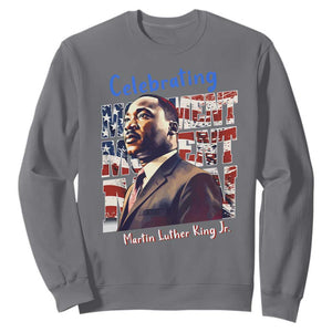 Martin Luther King Jr. Sweatshirt MLK Day Movement Moment Man Black History Month TS09 Charcoal Printyourwear
